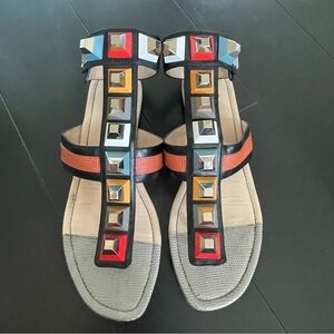 Fendi block detail gladiator sandals